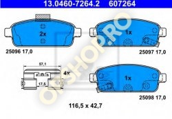 Piese Opel PLACUTE FRANA SPATE OPEL ASTRA J JANTE 16 17 ZOLLI ORIGINALE GM