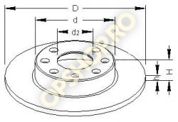 Piese Opel DISC FRANA FATA NEVENTILAT ASTRA F CORSA A CORSA B ASCONA C KADETT E VECTRA A 